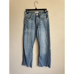 Zara Light Wash Blue Denim Distressed Flare Leg Jeans Women’s 2 Casual